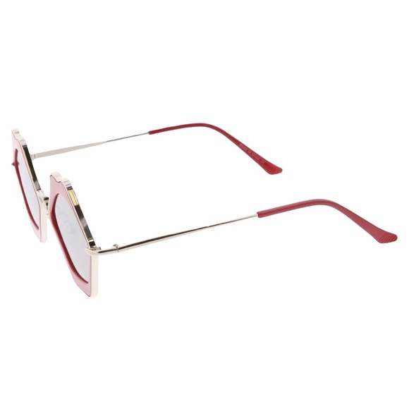 new Smooches Sunnies Metal Sunglasses ☻ Red Lip Shaped Frames ☻ Mirror Lenses ☻ - Picture 6 of 15